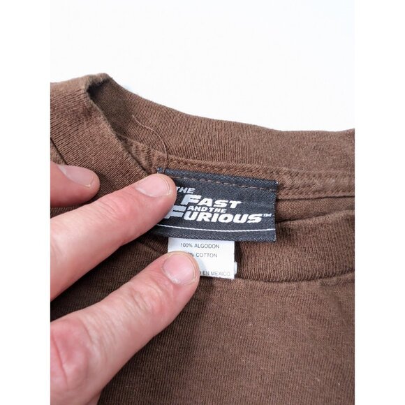 Vintage 2 Fast 2 Furious Shirt Mens Medium Paul Walker Toyota Supra Brown Y2K - Picture 5 of 8